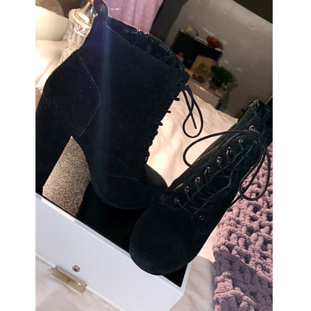 Steve Madden lace up heel booties